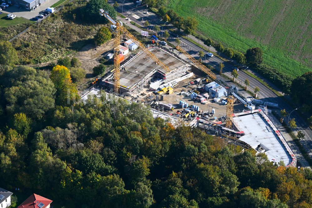 Luftbild Berlin - Neubau- Baustelle im Gewerbegebiet Karo Neun im Ortsteil Blankenburg in Berlin, Deutschland