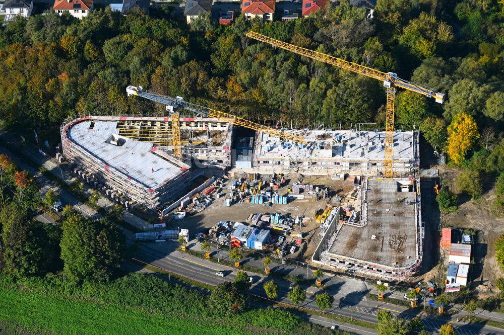 Luftaufnahme Berlin - Neubau- Baustelle im Gewerbegebiet Karo Neun im Ortsteil Blankenburg in Berlin, Deutschland