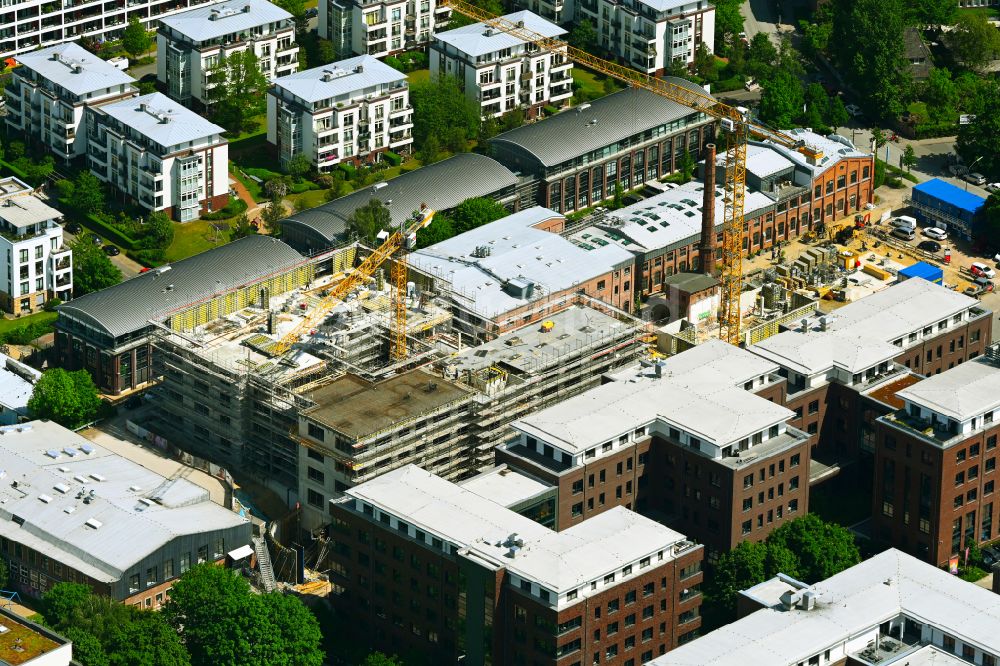 Luftbild Hamburg - Neubau- Baustelle im Gewerbegebiet Marzipanfabrik in Hamburg, Deutschland