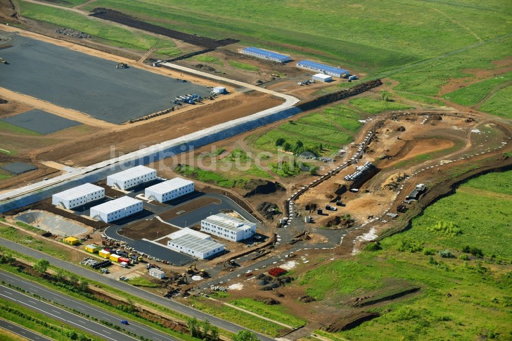 Velemysleves - Welmschloß von oben - Neubau- Baustelle im Gewerbegebiet Triangle Strategic Industrial Zone in Velemysleves - Welmschloß in Okres Louny, Tschechien