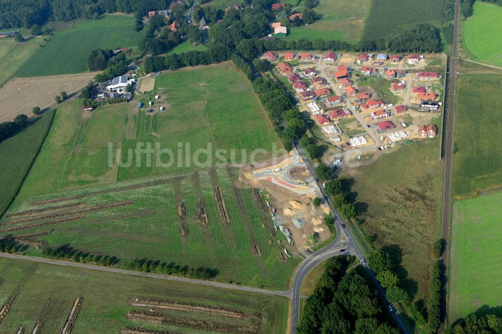 Stade aus der Vogelperspektive: Neubau- Baustelle Heidesiedlung Riensförde in Stade im Bundesland Niedersachsen, Deutschland