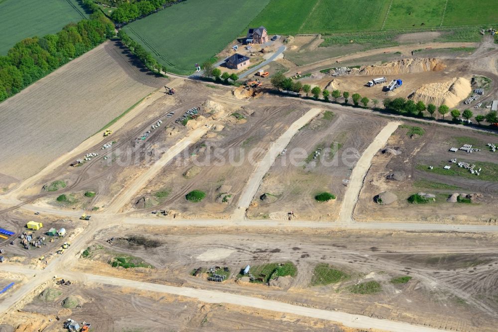 Stade aus der Vogelperspektive: Neubau- Baustelle Heidesiedlung Riensförde in Stade im Bundesland Niedersachsen, Deutschland