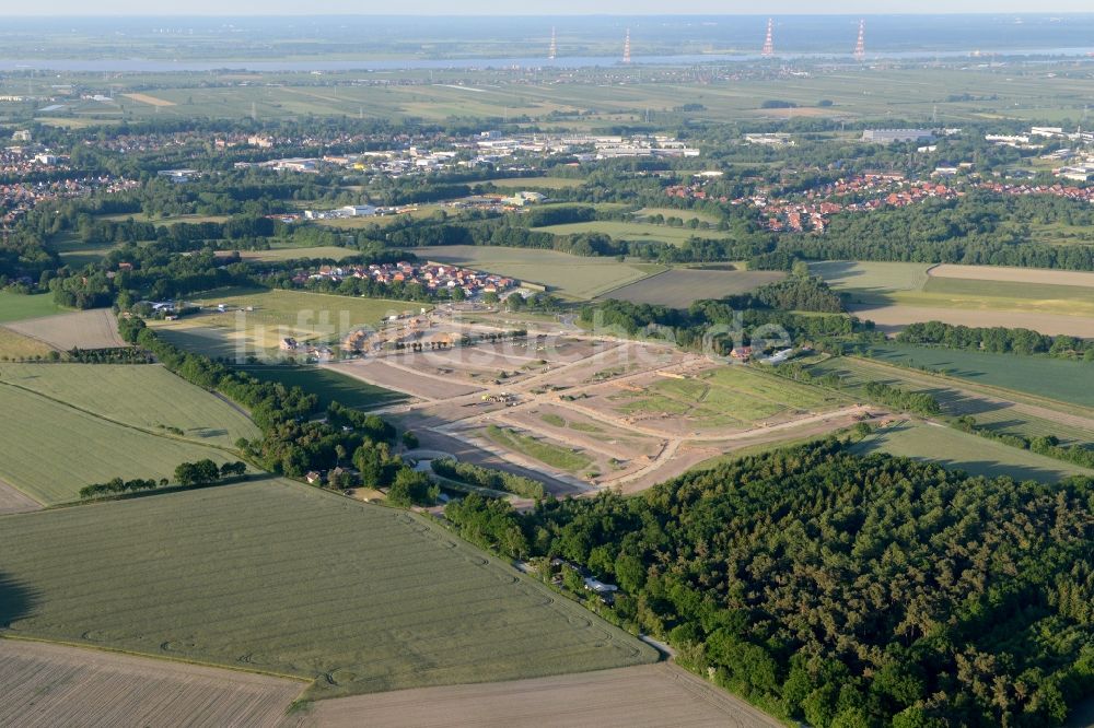 Stade von oben - Neubau- Baustelle Heidesiedlung Riensförde in Stade im Bundesland Niedersachsen, Deutschland