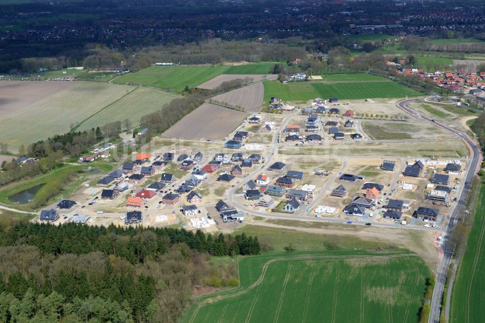 Luftaufnahme Stade - Neubau- Baustelle Heidesiedlung Riensförde in Stade im Bundesland Niedersachsen, Deutschland