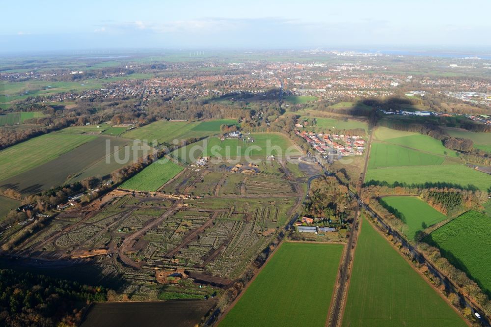 Stade von oben - Neubau- Baustelle Heidesiedlung Riensförde in Stade im Bundesland Niedersachsen, Deutschland