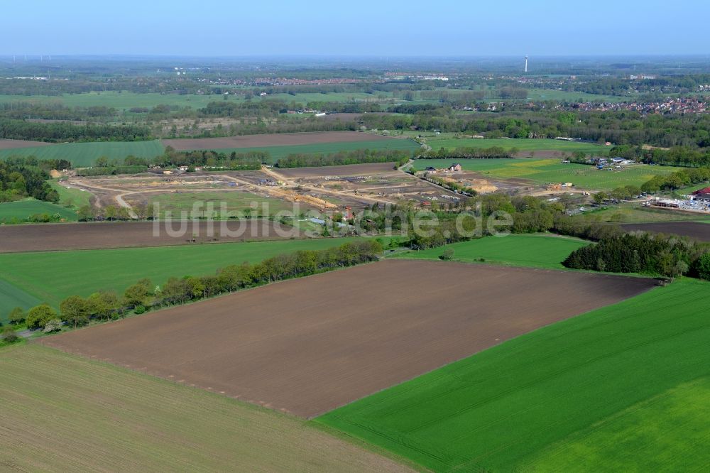 Stade aus der Vogelperspektive: Neubau- Baustelle Heidesiedlung Riensförde in Stade im Bundesland Niedersachsen, Deutschland