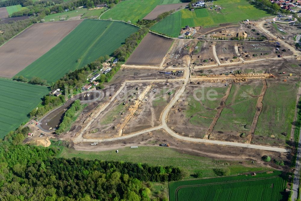 Luftbild Stade - Neubau- Baustelle Heidesiedlung Riensförde in Stade im Bundesland Niedersachsen, Deutschland