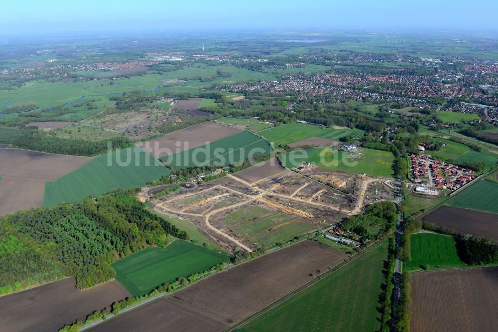 Luftbild Stade - Neubau- Baustelle Heidesiedlung Riensförde in Stade im Bundesland Niedersachsen, Deutschland