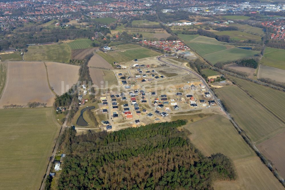 Luftaufnahme Stade - Neubau- Baustelle Heidesiedlung Riensförde in Stade im Bundesland Niedersachsen, Deutschland