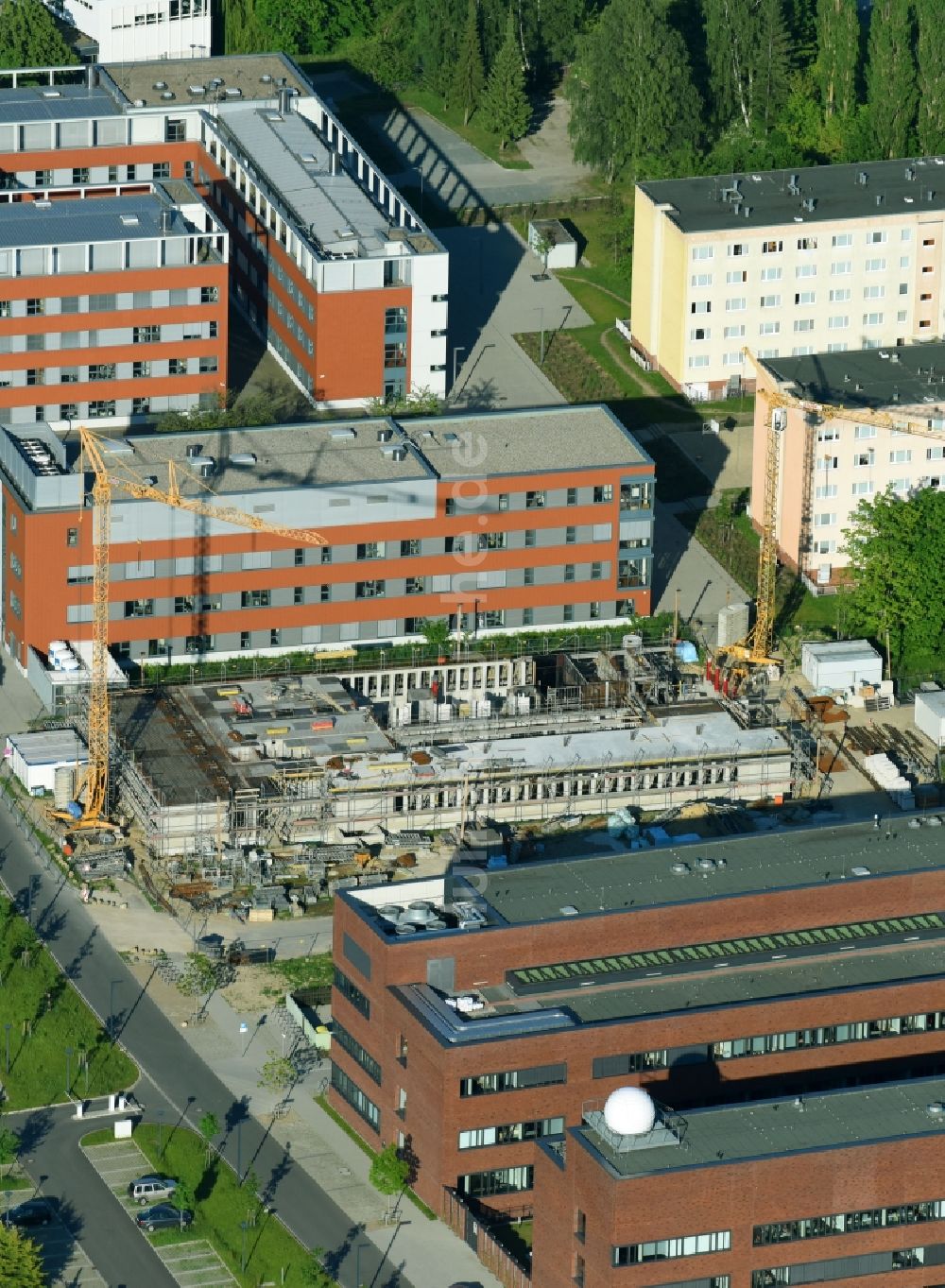 Rostock von oben - Neubau- Baustelle Instituts für Chemie an der Albert-Einstein-Straße in Rostock im Bundesland Mecklenburg-Vorpommern, Deutschland