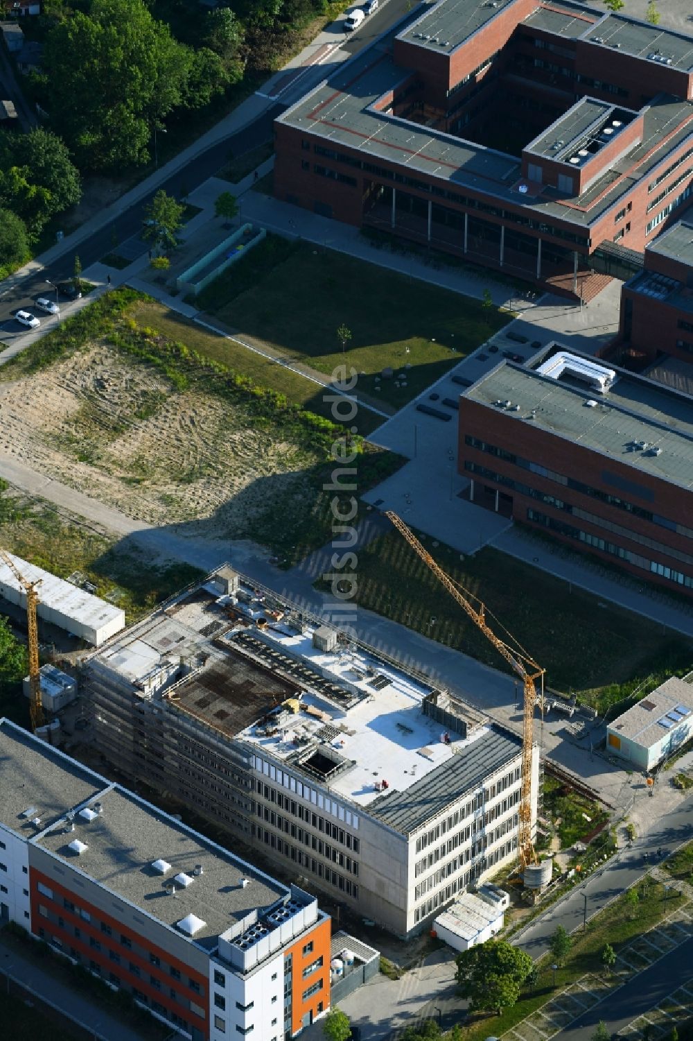 Luftbild Rostock - Neubau- Baustelle Instituts für Chemie an der Albert-Einstein-Straße in Rostock im Bundesland Mecklenburg-Vorpommern, Deutschland