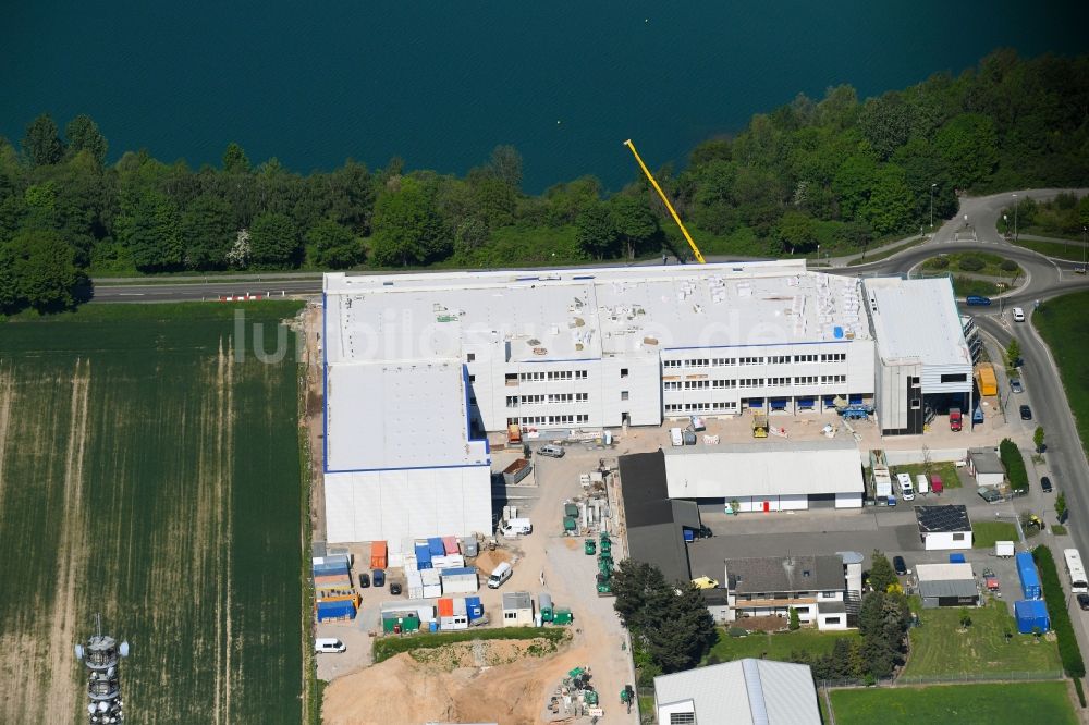 Luftbild Pulheim - Neubau- Baustelle der ProServ Management GmbH im Gewerbegebiet in Pulheim im Bundesland Nordrhein-Westfalen, Deutschland