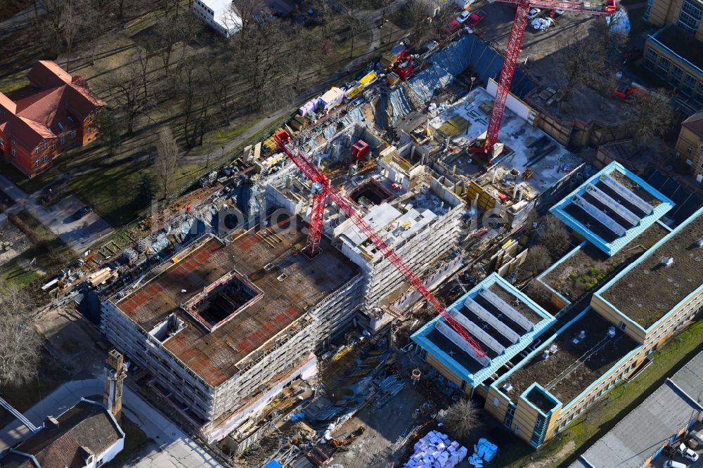 Berlin von oben - Neubau- Baustelle für ein Rehabilitationszentrum der Rehaklinik im Ortsteil Marzahn in Berlin, Deutschland