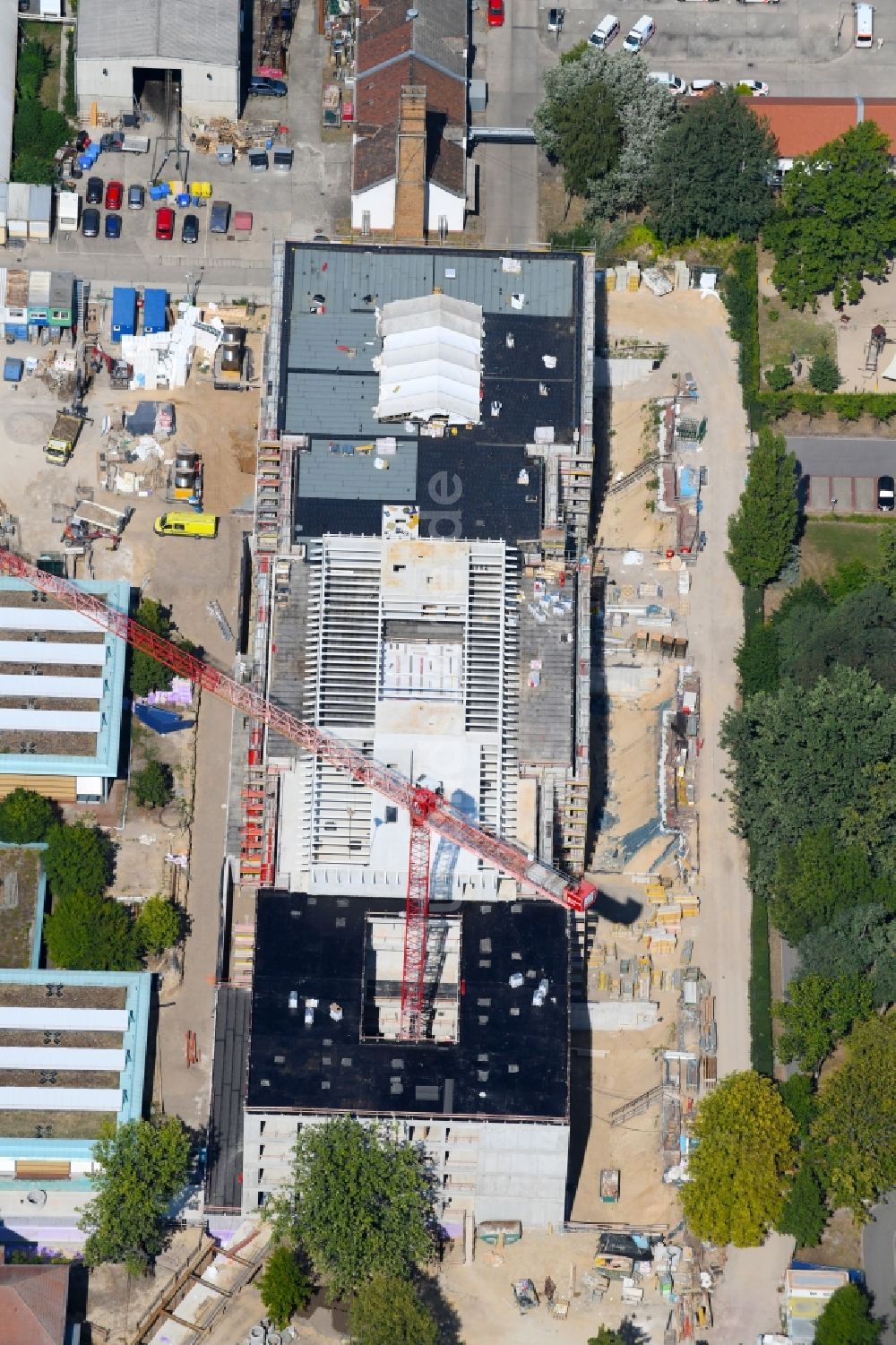 Berlin aus der Vogelperspektive: Neubau- Baustelle für ein Rehabilitationszentrum der Rehaklinik im Ortsteil Marzahn in Berlin, Deutschland