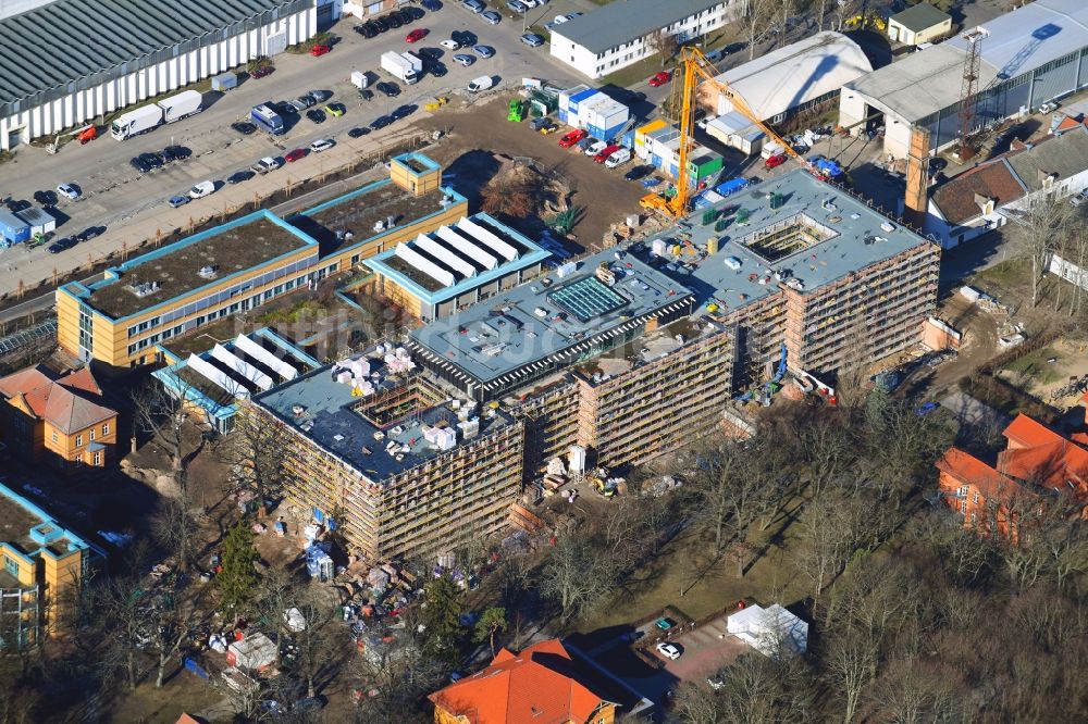 Berlin von oben - Neubau- Baustelle für ein Rehabilitationszentrum der Rehaklinik im Ortsteil Marzahn in Berlin, Deutschland