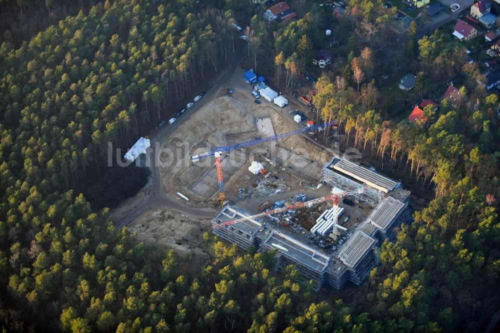 Luftbild Strausberg - Neubau- Baustelle für ein Rehabilitationszentrum der Rehaklinik in Strausberg im Bundesland Brandenburg, Deutschland