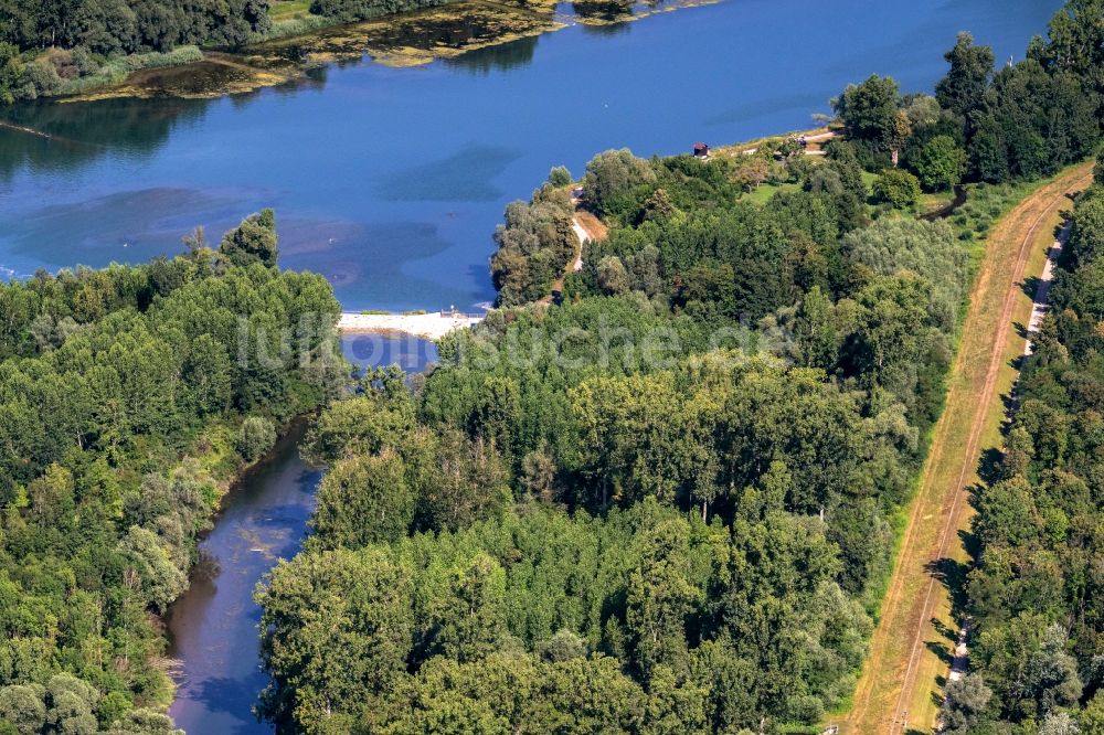 Luftbild Schwanau - Neubau- Baustelle für ein Schutz- Damm Bauwerk in Schwanau im Bundesland Baden-Württemberg, Deutschland