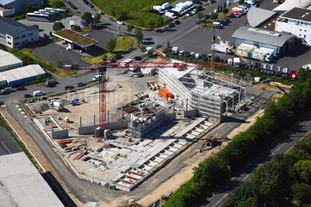 Luftbild Rosbach vor der Höhe - Neubau- Baustelle der Senger GmbH & Co. KG im Gewerbegebiet in Rosbach vor der Höhe im Bundesland Hessen, Deutschland