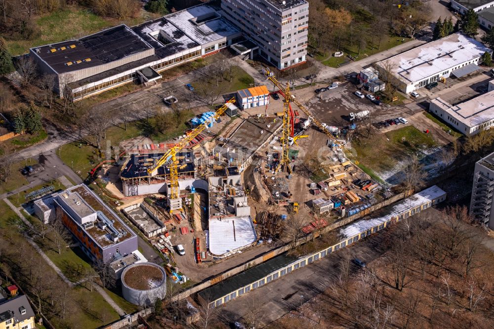 Luftaufnahme Berlin - Neubau- Baustelle Verwaltungsgebäude der staatlichen Behörde BfS Bundesamt für Strahlenschutz in Berlin, Deutschland