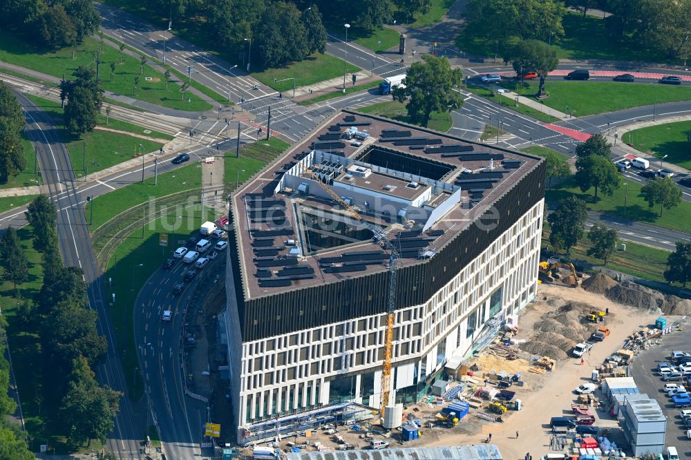 Luftbild Dresden - Neubau- Baustelle Verwaltungsgebäude der staatlichen Behörde Verwaltungszentrum am Ferdinandplatz in Dresden im Bundesland Sachsen, Deutschland