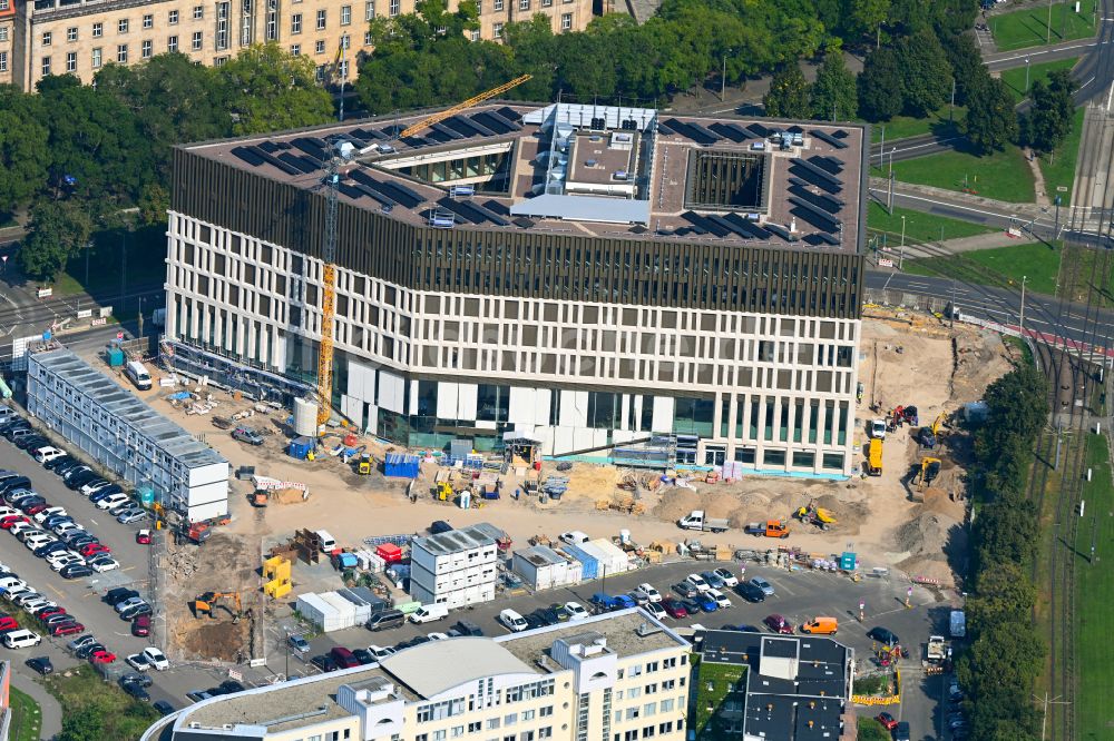 Luftbild Dresden - Neubau- Baustelle Verwaltungsgebäude der staatlichen Behörde Verwaltungszentrum am Ferdinandplatz in Dresden im Bundesland Sachsen, Deutschland