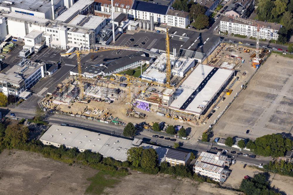 Luftbild Aachen - Neubau - Baustelle des Werksgelände in Aachen im Bundesland Nordrhein-Westfalen, Deutschland