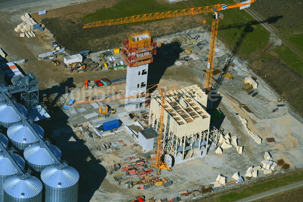 Luftbild Mindelheim - Neubau - Baustelle auf dem Werksgelände der A.G.H. – Agrarhandelsges. mbh in Mindelheim im Bundesland Bayern, Deutschland