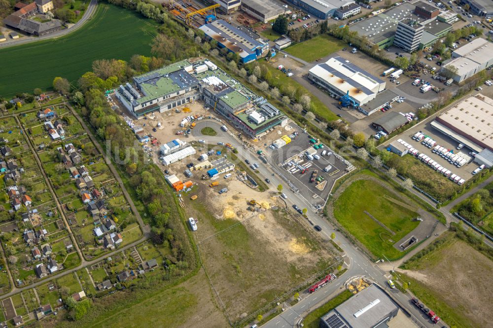 Luftaufnahme Bochum - Neubau - Baustelle der Zentralküche der St. Elisabeth Gruppe und Katholisches Klinikum Bochum in Bochum im Bundesland Nordrhein-Westfalen, Deutschland