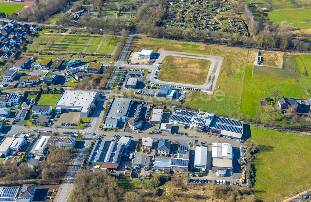 Kirchhellen von oben - Neubau- Baustellen im Gewerbegebiet Im Pinntal in Kirchhellen im Bundesland Nordrhein-Westfalen, Deutschland