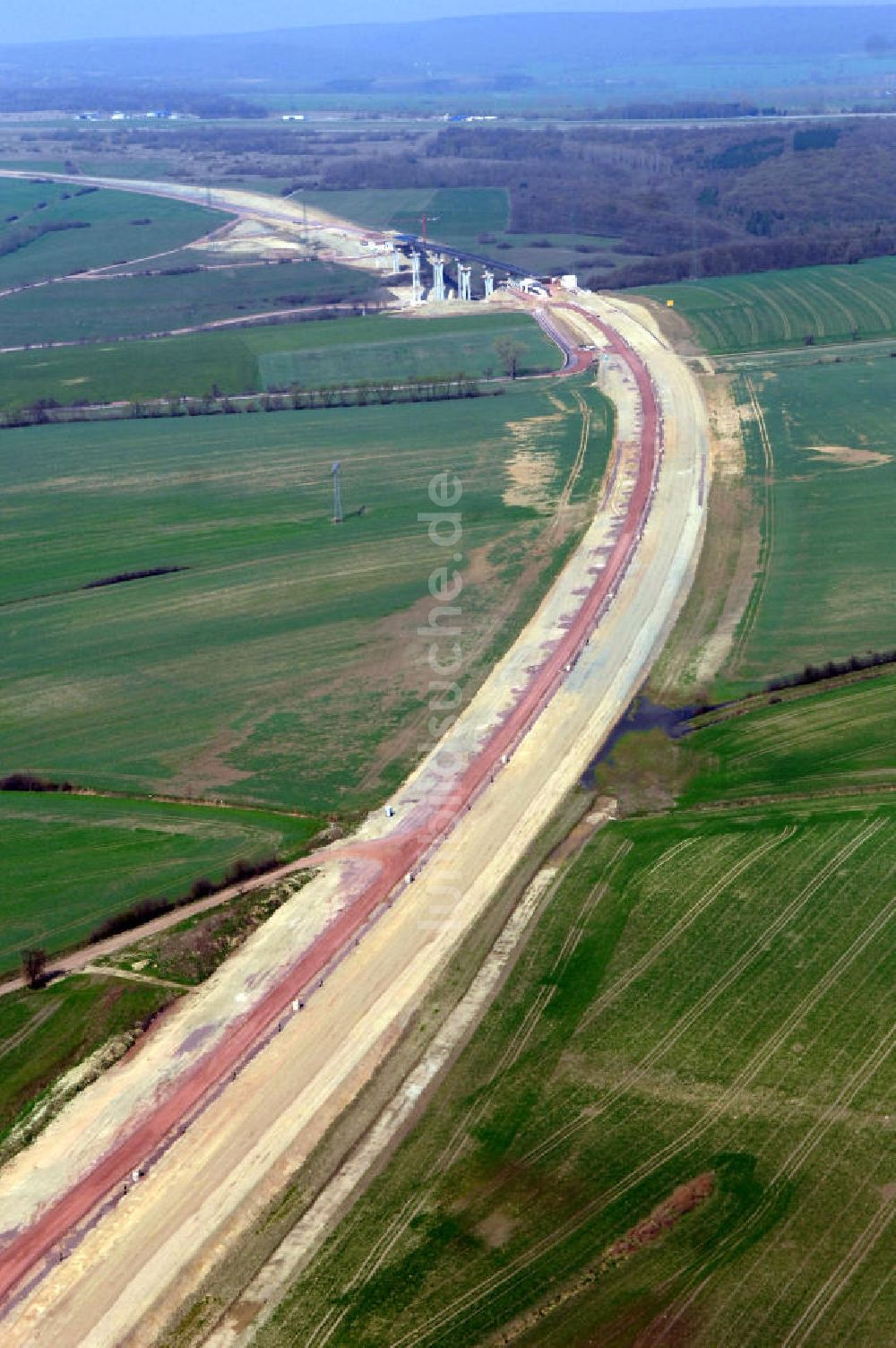 Luftaufnahme Hastrungsfeld - Neubau A4 bei Hastrungsfeld Richtung Nesseltalbrücke