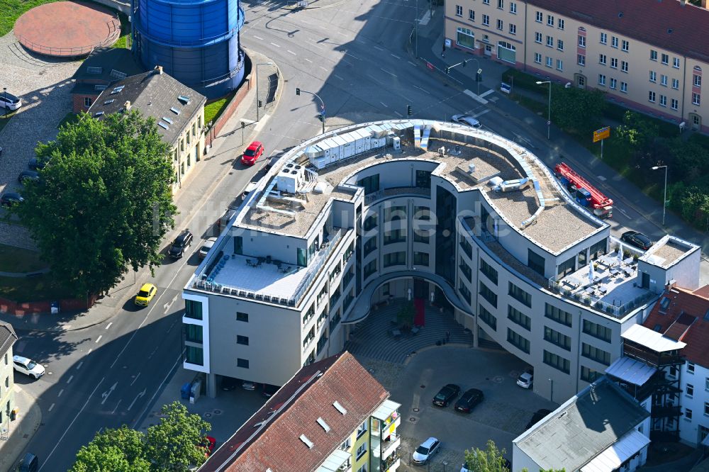 Bernau von oben - Neubau Bernauer Stadthotel in Bernau im Bundesland Brandenburg, Deutschland