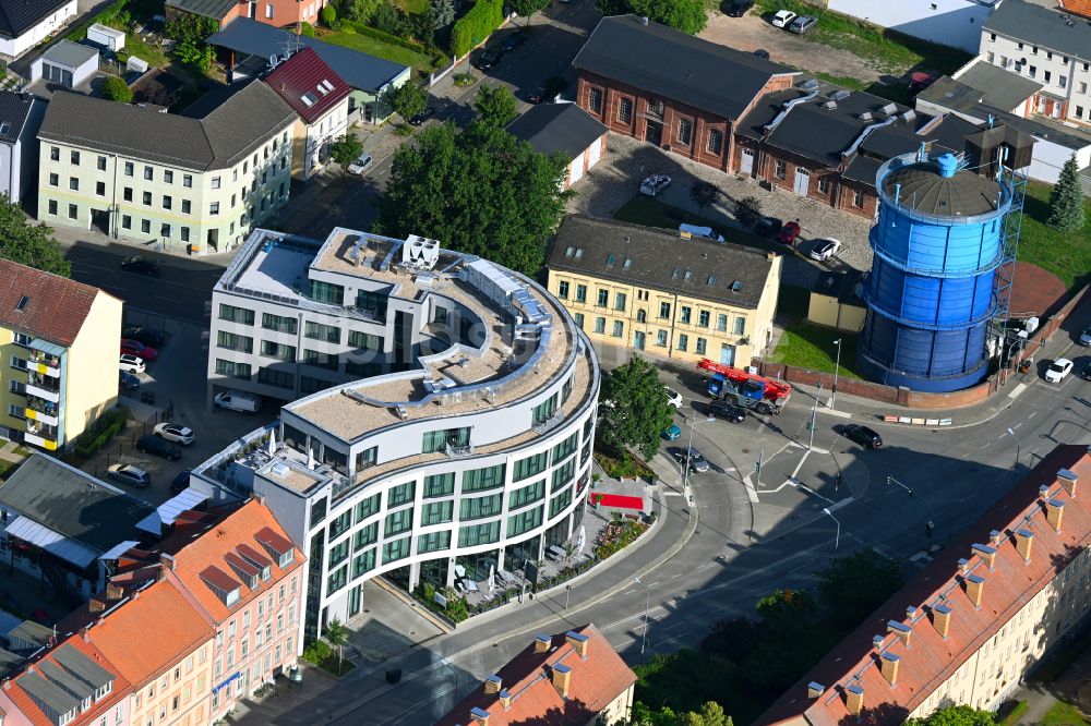 Bernau aus der Vogelperspektive: Neubau Bernauer Stadthotel in Bernau im Bundesland Brandenburg, Deutschland