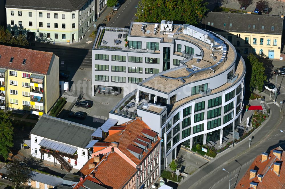 Luftbild Bernau - Neubau Bernauer Stadthotel in Bernau im Bundesland Brandenburg, Deutschland