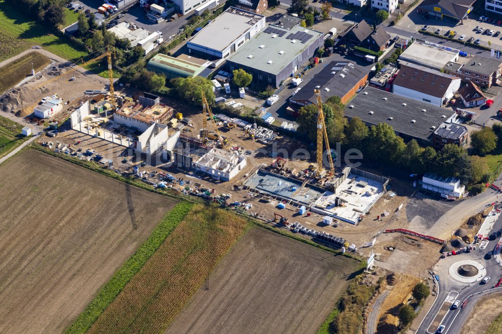 Neuss aus der Vogelperspektive: Neubau des Betriebshofes der Feuerwehr in Neuss im Bundesland Nordrhein-Westfalen, Deutschland