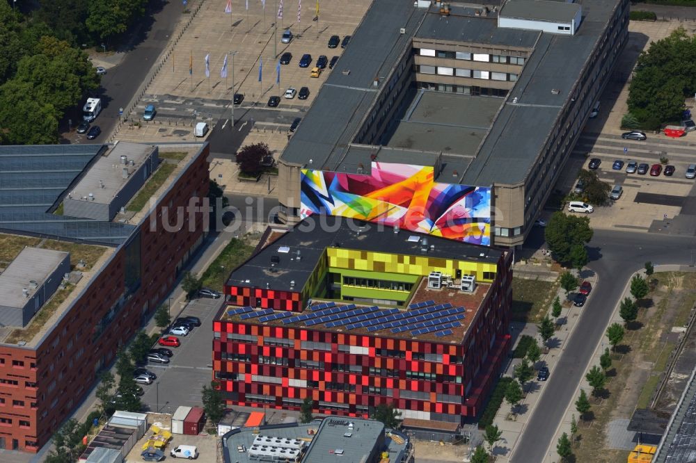 Luftbild Leipzig - Neubau des BioCube der Leipziger Gewerbehof Gesellschaft an der BIO CITY LEIPZIG am Areal des Alten Messegelände Leipzig im Bundesland Sachsen