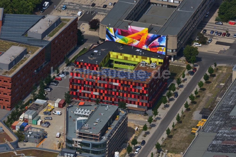 Leipzig von oben - Neubau des BioCube der Leipziger Gewerbehof Gesellschaft an der BIO CITY LEIPZIG am Areal des Alten Messegelände Leipzig im Bundesland Sachsen