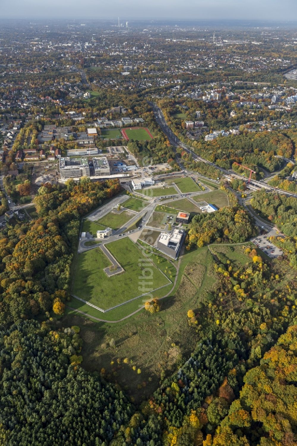 Luftbild Bochum - Neubau der BioMedizinPark Gesundheitscampus in Bochum Oesterende im Bundesland Nordrhein-Westfalen NRW