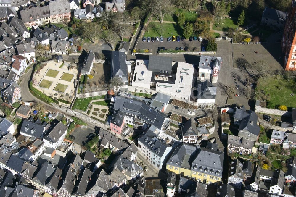 Limburg an der Lahn aus der Vogelperspektive: Neubau der bischöflichen Residenz am Limburger Dom in Limburg im Bundesland Hessen