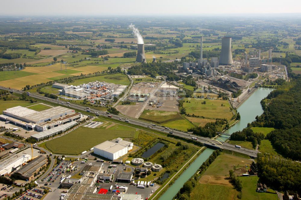 Hamm aus der Vogelperspektive: Neubau der Blöcke D und E des Kraftwerks Hamm-Uentrop