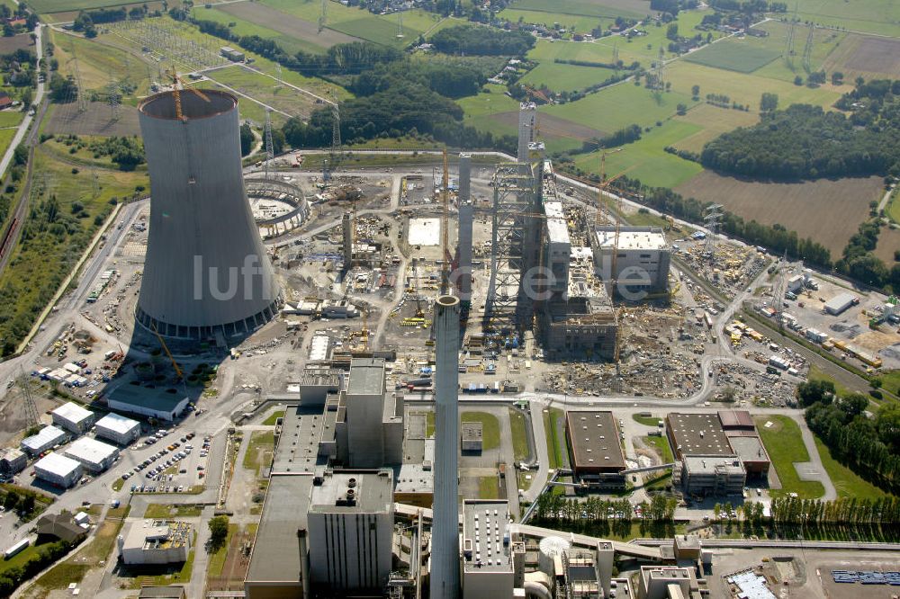 Hamm aus der Vogelperspektive: Neubau der Blöcke D und E des Kraftwerks Hamm-Uentrop