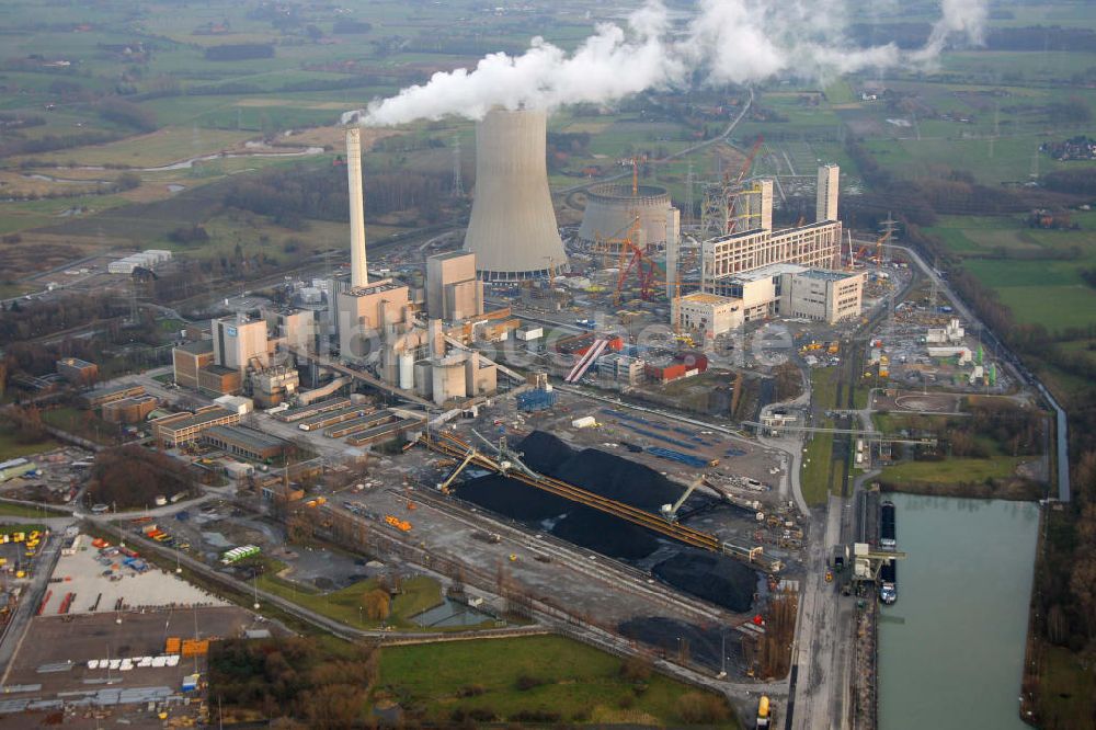 Luftbild Hamm - Neubau der Blöcke D und E des Kraftwerks Hamm-Uentrop