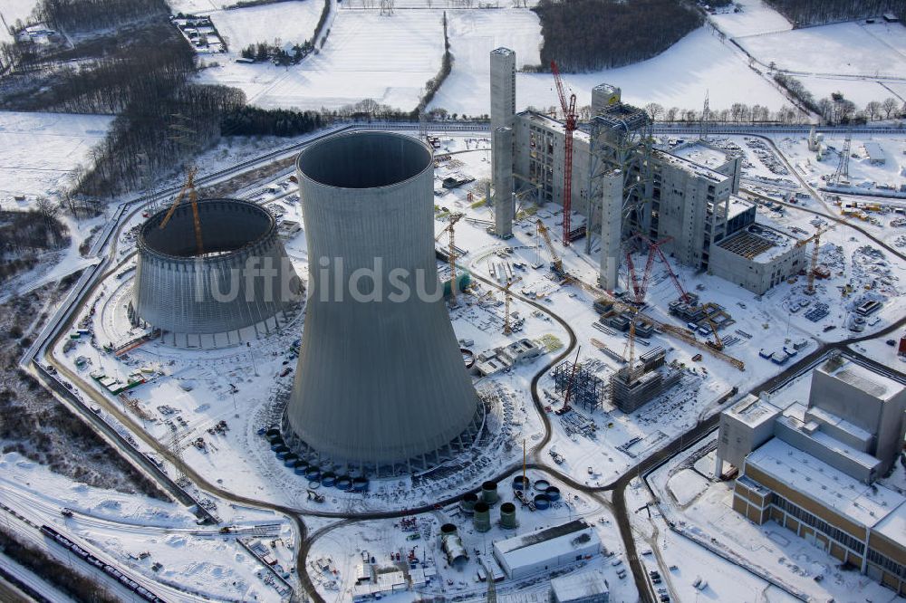 Hamm von oben - Neubau der Blöcke D und E des Kraftwerks Hamm-Uentrop