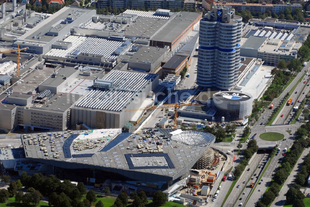 Luftbild München - Neubau der BMW Welt in München