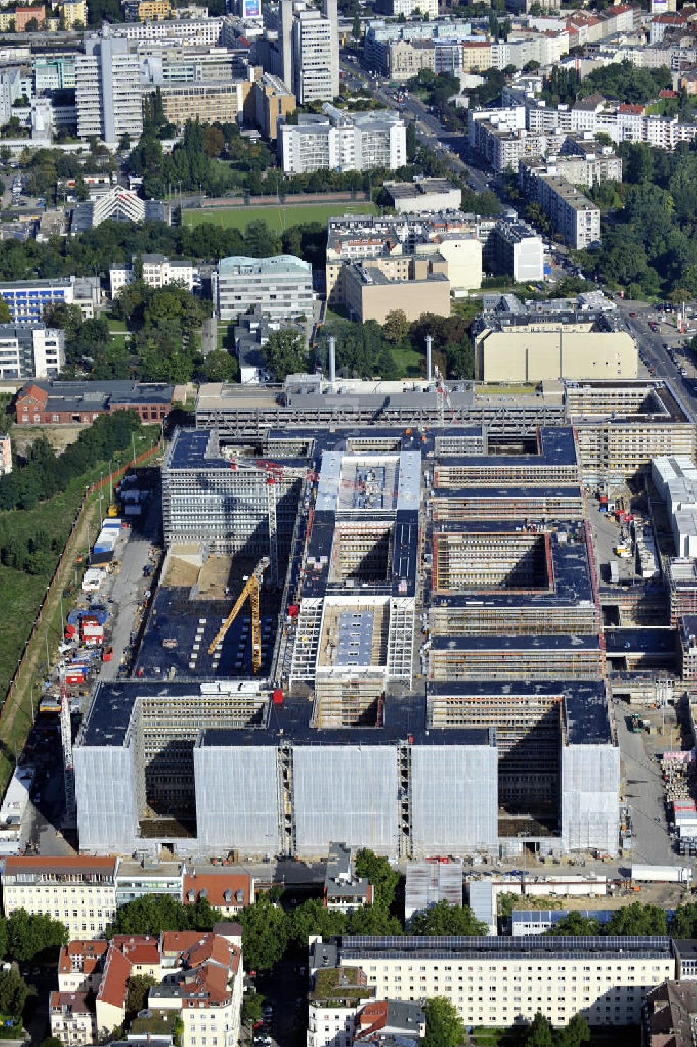 Luftbild Berlin - Neubau der BND-Zentrale in Berlin-Mitte