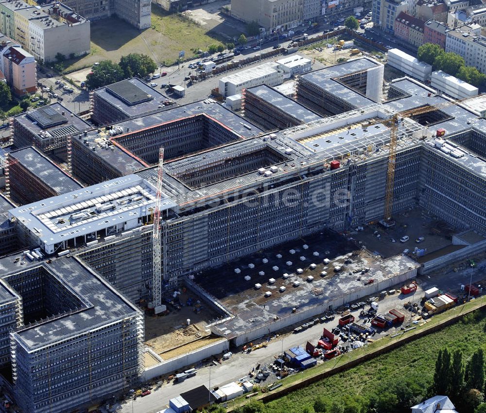 Luftaufnahme Berlin - Neubau der BND-Zentrale in Berlin-Mitte