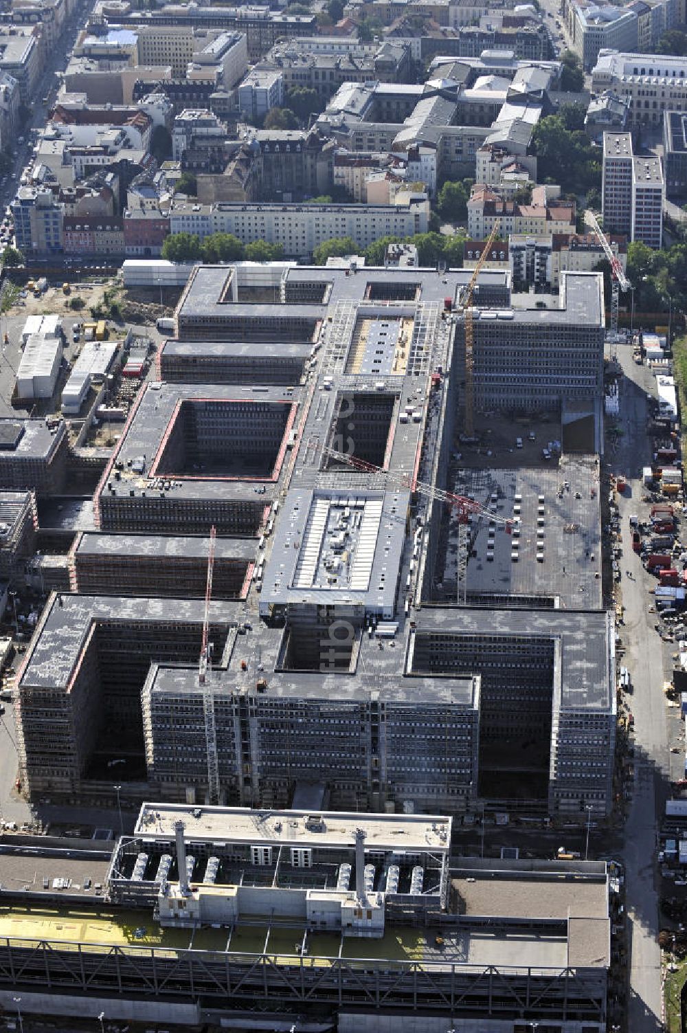 Luftaufnahme Berlin - Neubau der BND-Zentrale in Berlin-Mitte