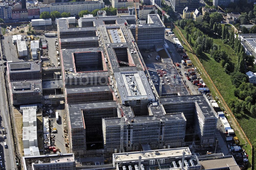 Berlin aus der Vogelperspektive: Neubau der BND-Zentrale in Berlin-Mitte