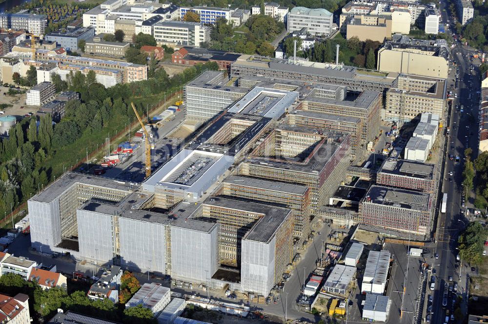 Berlin von oben - Neubau der BND-Zentrale in Berlin-Mitte