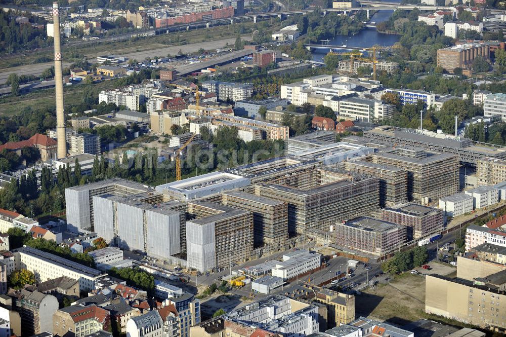 Luftbild Berlin - Neubau der BND-Zentrale in Berlin-Mitte