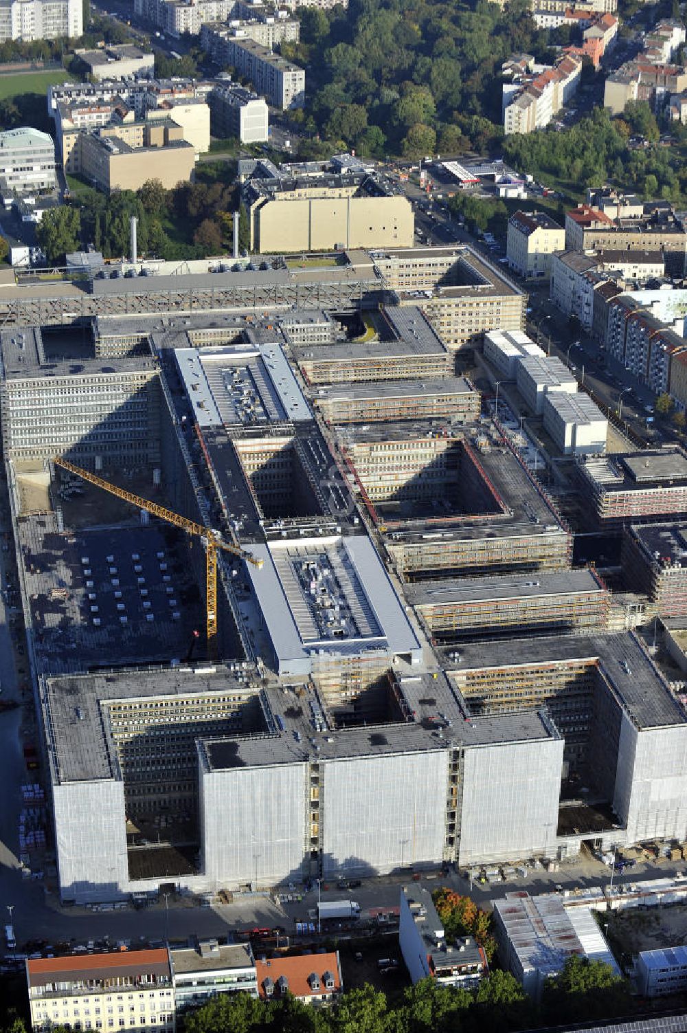 Berlin von oben - Neubau der BND-Zentrale in Berlin-Mitte